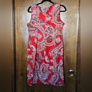 Red paisley dress